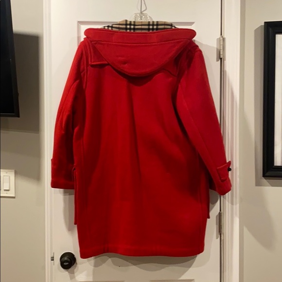 Burberry Wool Duffle Coat with Hood & Check Lining - Picture 8 of 16